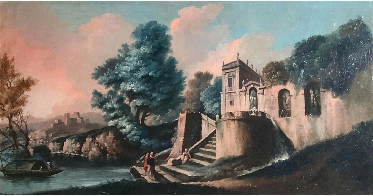 Veduta del Tevere con caratteri archeologici